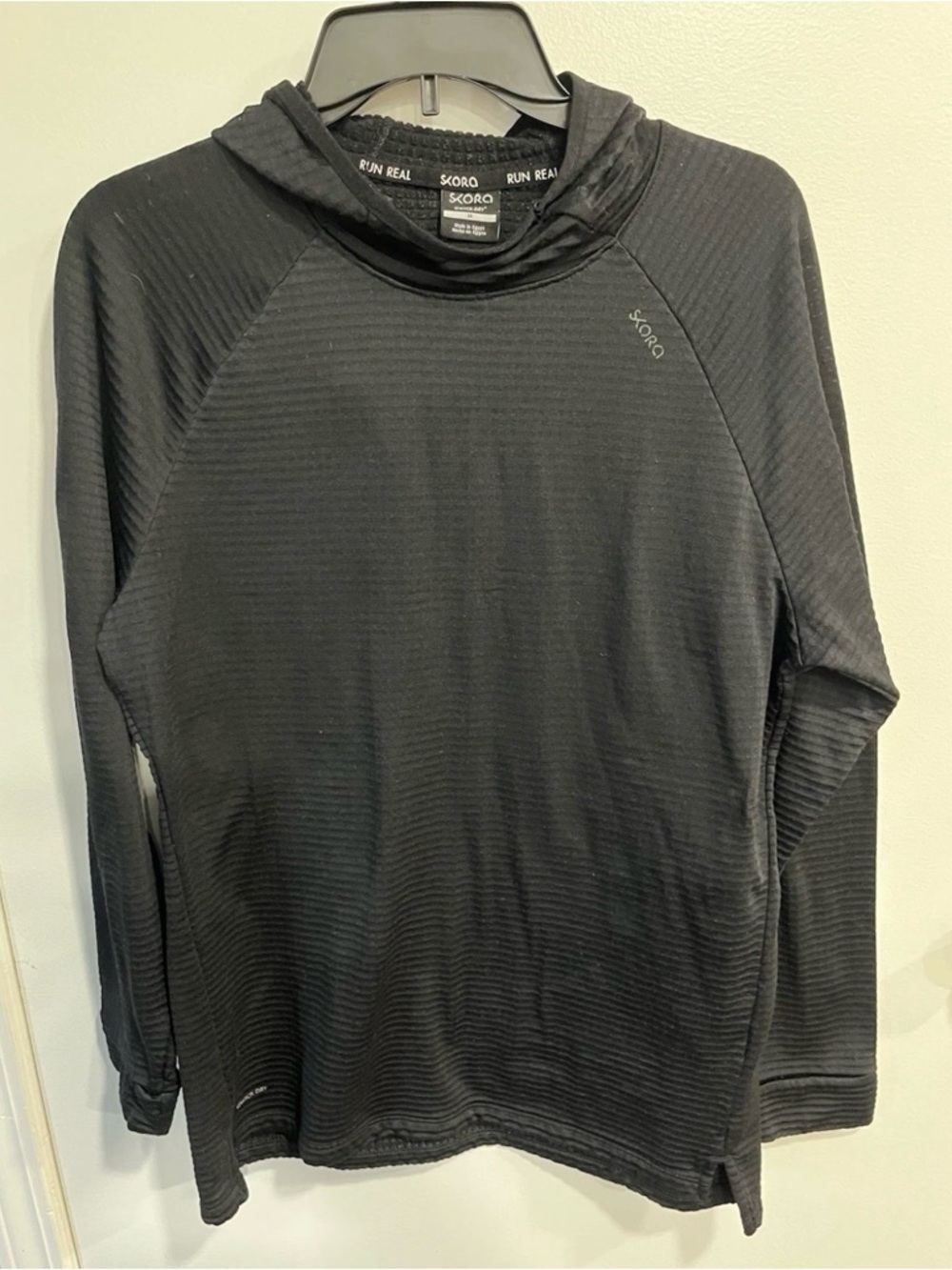 Skora Men's Black Crewneck Thermal Hoodie Sweater